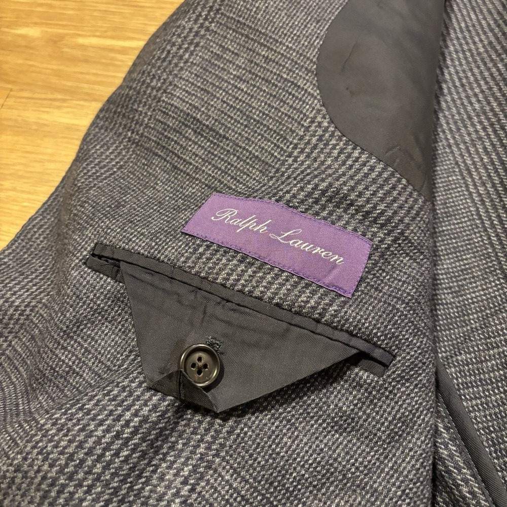 Ralph Lauren Purple Label "Gregory" Suit Slim 42L Fits 40L Grey Glen Plaid 34x32 - Picture 8 of 16